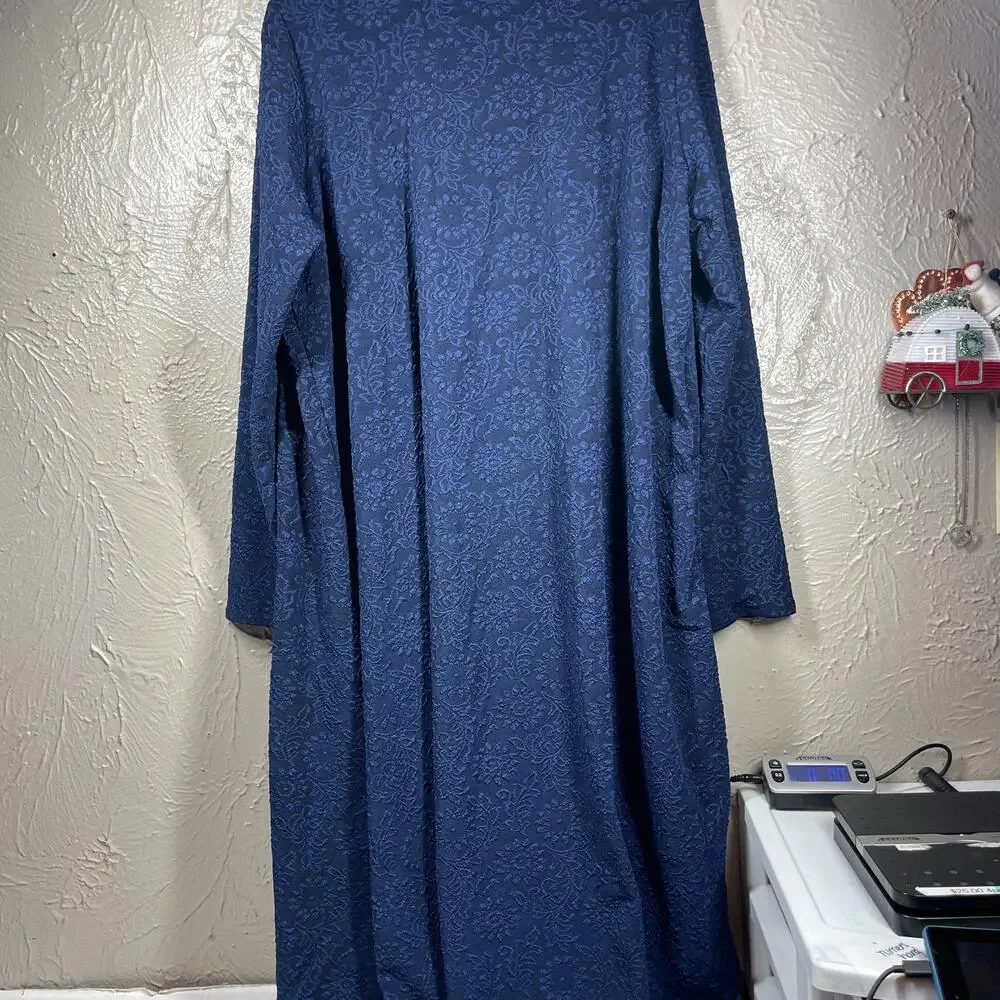 LuLaRoe Sarah Duster Long Cardigan Sweater Womens Navy Blue Pockets size‎ medium
